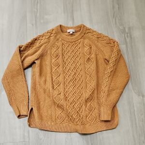 J. Crew Cotton Ribbed Knit Sweater in Tan
